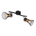 Regleta metal negro dorado Purra 2xE14 (Globo 54814-2)