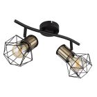 Regleta radiador negro Priska 2xE27 (Globo 54017-2M)