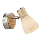 Foco metal madera opalo Gylfi E14 (Globo 54352-1)