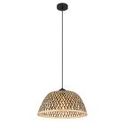 Lámpara colgante bambú natural negro Colly E27 ø400mm (Globo 15767H1)