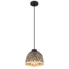 Lámpara colgante bambú natural negro Colly E27 ø200mm (Globo 15767H2)