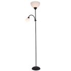 Lámpara de pie E27con luz de lectura E14 1760mm. Negro Nawis (GSC 204400043)