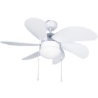 Ventilador de techo blanco 55W con luz E14 ø81cm. (GSC 5000734)