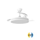 Ventilador techo CCT 3 aspas retractiles luz 48W 5280 Lm blanco Night Evo (Cristal Record 85-100-42-000)