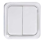 Interruptor doble de superficie blanca Alfa (Simon MS131801)