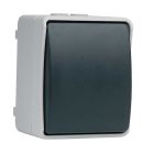 Interruptor/Conmutador de superficie gris/negro IP44 (Simon MS535005)