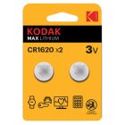 2 uds. pilas de botón Kodak Max Lithium CR1620 3V (Blíster)