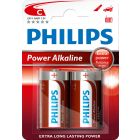 2 uds. pilas Philips Power Alkaline LR14-C (Blíster)