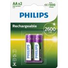 2 uds. pilas recargables AA 2400mAh Philips