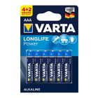 6 uds. pilas Varta Longlife 4903121436 alcalina 1,5V LR03-AAA (Blíster)