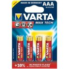 4 uds. pilas Varta Maxi Tech 4703 alcalina superior 1,5V LR03-AAA (Blíster)