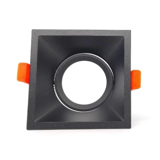 Aro basculante cuadrado negro GU10 incluído (F-Bright 2803059-N)