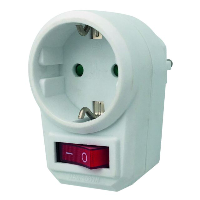 Adaptador simple con interruptor 250V 16A (GSC 103000000)