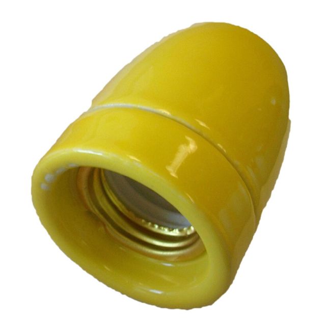 Portalámparas decorativo vintage cerámico amarillo E27 100W 47x55mm. (F-Bright 1200545-AM)