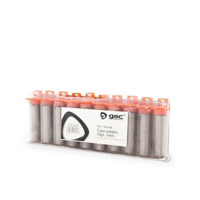 Pack de 10 tubos de estaño al 60% 10gr. 1mm. (GSC 001401348)