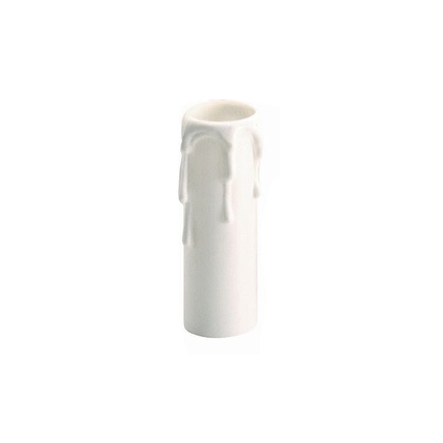 Funda vela blanca con detalle de gotas 68mm. para portalámparas E14 (Solera 853)
