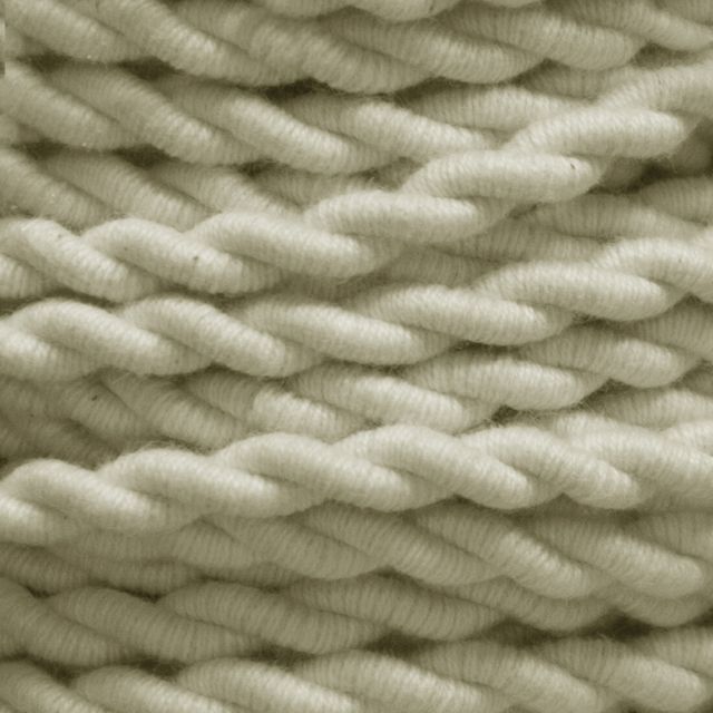 Bobina 25m. cable textil decorativo trenzado algodón Blanco 2x0,75mm.(Cordón D'or 0901210-AL)