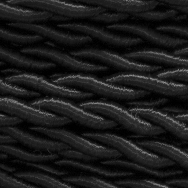 Bobina 25m. cable textil decorativo trenzado seda negro 2x0,75mm.(Cordón D'or 0901210-N)