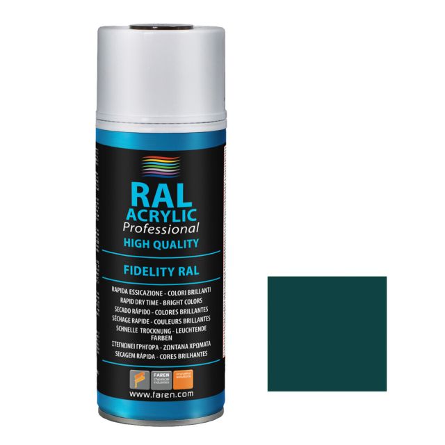 Spray de pintura verde azulado RAL 6004 400ml. (Faren 8VO400)