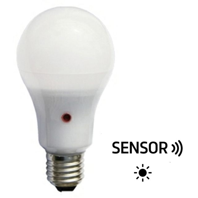 Lámpara standard Led sensor día/noche (luz natural) 12W 3000°K 1000Lm 180° 65x125mm. (F-BRIGHT 2601750)