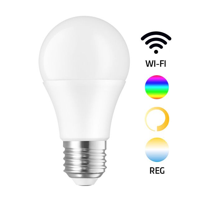 Lámpara standard Led Smart regulable RGB + 3000°K a 6500°K + intensidad 13W 1500Lm (Spectrum WOJ+14473)