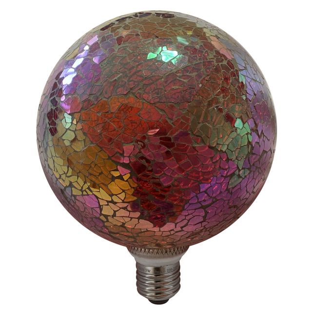 Lámpara Led modelo Tiffany con cristal 4W roja G125 (F-Bright 2601280-R)