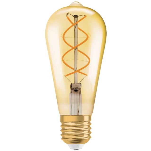 Lámpara pera cristal Led espiral Vintage 1906 regulable E27 4W 2000°K (Osram 090103)