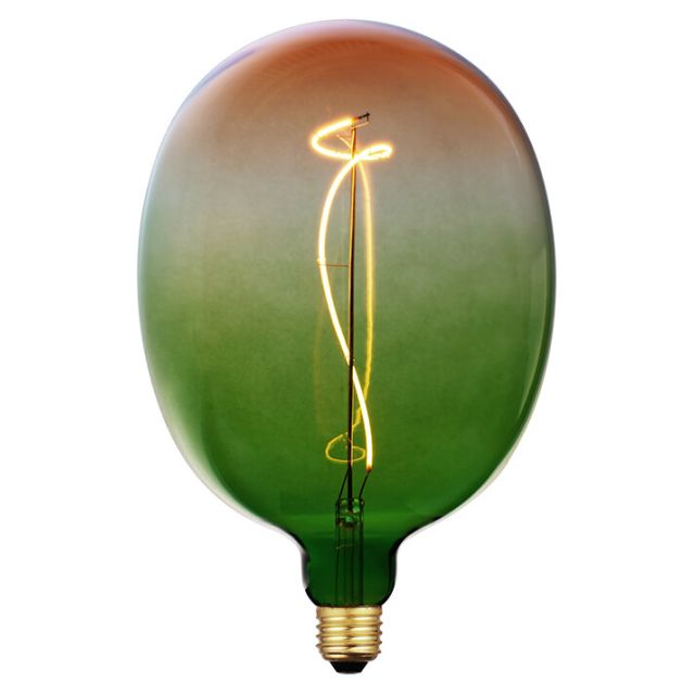 Lámpara G175 filamento Led decorativo XXL verde naranja E27 4W 1800K 150Lm (F-Bright 2601271-V)
