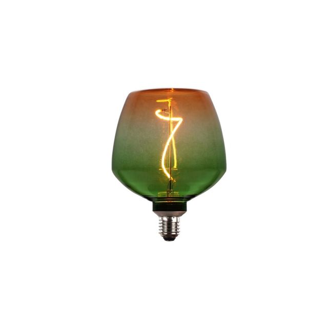 Lámpara S123 filamento Led decorativo verde naranja E27 4W 1800K 208Lm (F-Bright 2601270-V)
