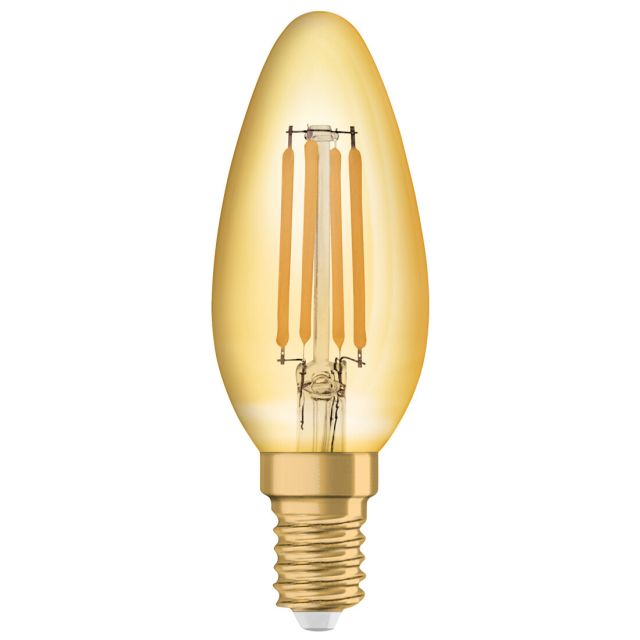 Lámpara vela cristal Led edición Vintage 1906 E14 4W 2400°K 410Lm (Osram 091476)
