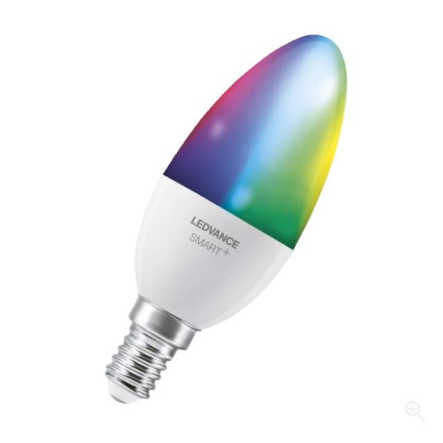 Lámpara vela Led Smart regulable RGB + 2700°K a 6500°K 14W 1521Lm E14 (Ledvance 4058075485570)