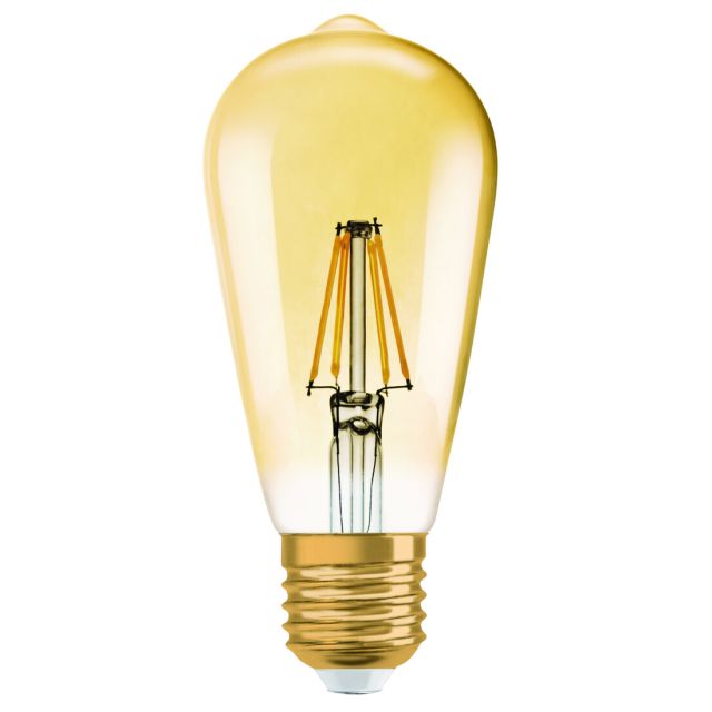 Lámpara Led pera cristal Vintage 1986 Edison Fil regulable E27 6,5W 2400°K 725Lm. (Osram 081514)