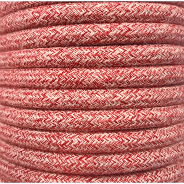 Tira 5 metros cable decorativo textil rojo batido (CIR62BA05)