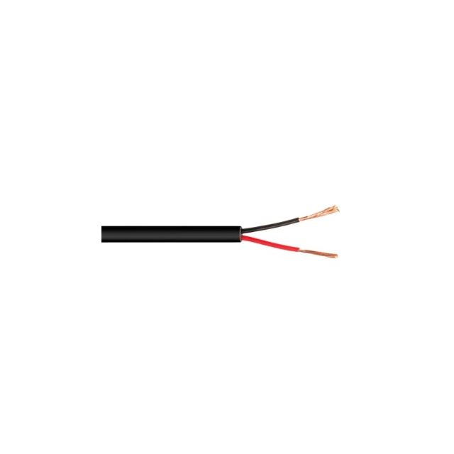 100m. manguera redonda negra 2x0,5mm2 conductor negro y rojo