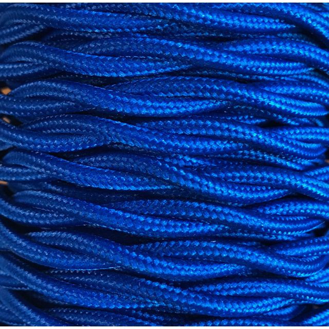 Tira 5m. cable decorativo textil trenzado azul (CABEXT2P05)