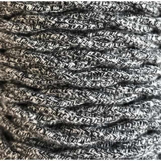 Bobina 15m. cable decorativo textil trenzado carbón algodón batido (CABEXT2TA04)