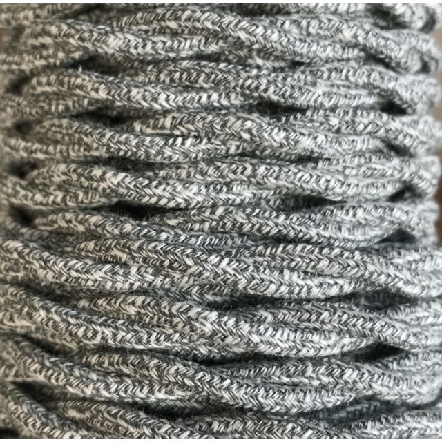Tira 5m. cable decorativo textil trenzado gris algodón batido (CABEXT2TA09)