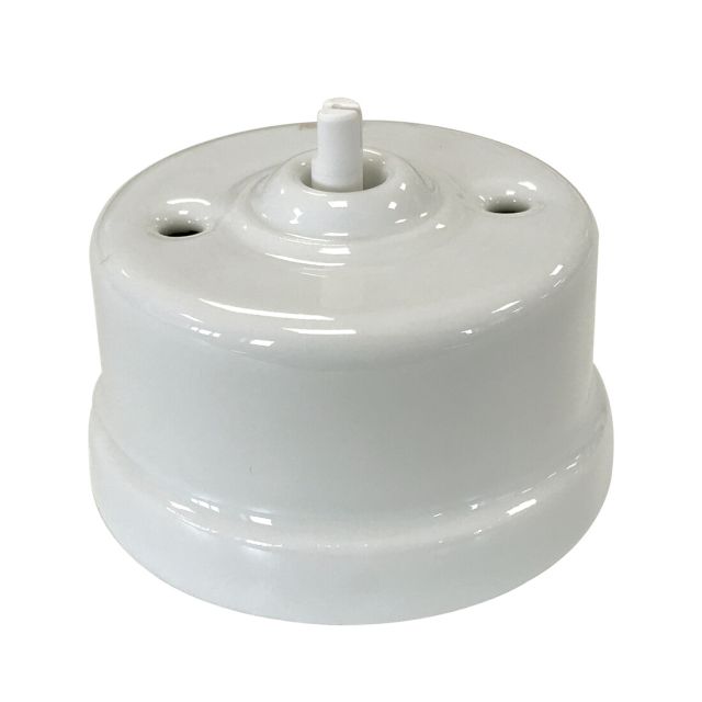 Conmutador de porcelana blanco sin lazo (Fontini Garby 30 308 17 1)
