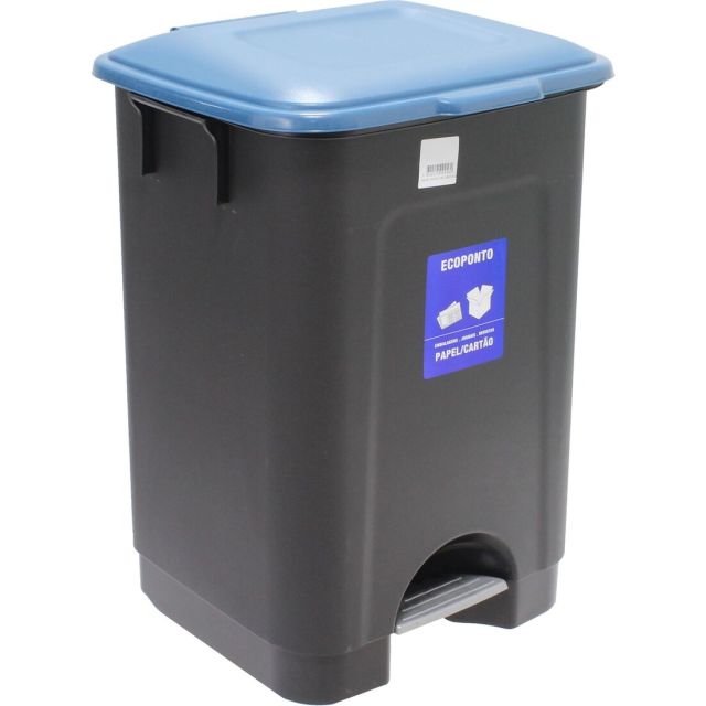 Cubo de basura con pedal azul 35L (Mader 06031)