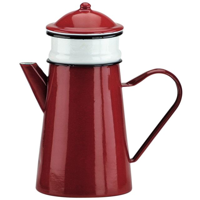 Cafetera con filtro esmaltada vitrificada roja 1,5 L (Ibili 910815)
