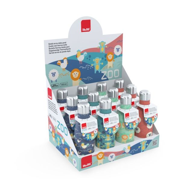 Botella termo para niños de pared doble inox sin BPA 350 ml. (Ibili 758435I)