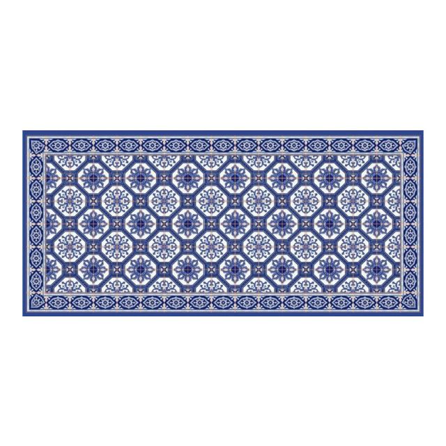 Alfombra vinílica Hidraulik mosaico azul 02 70x150cm.