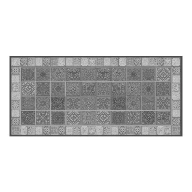 Alfombra vinílica Hidraulik mosaico gris 04 70x150cm.