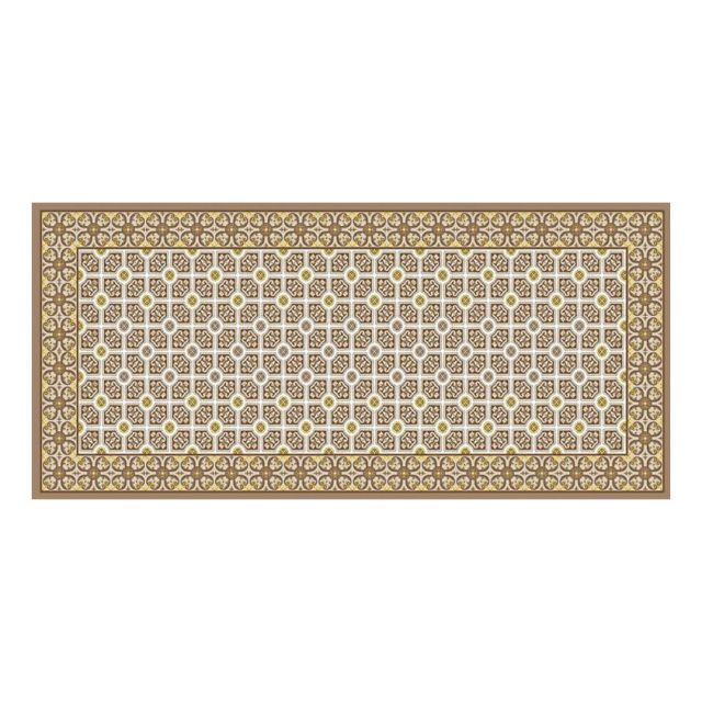 Alfombra vinílica Hidraulik mosaico marrón 06 70x150cm.