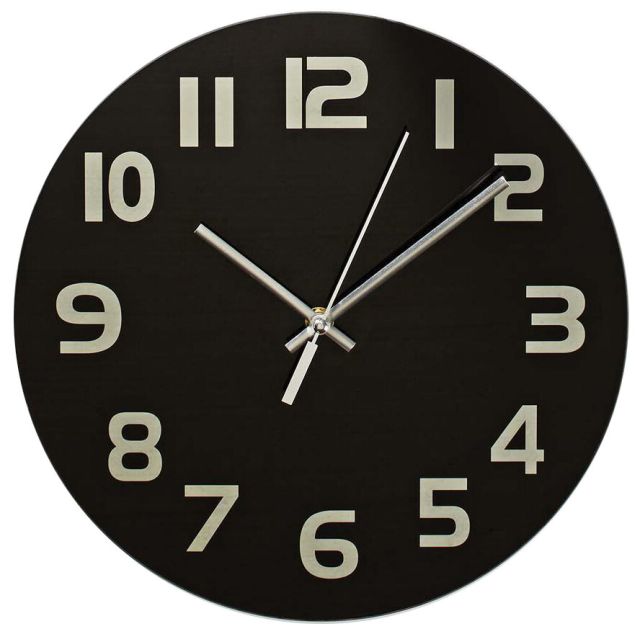 Reloj de pared negro de cristal ø30cm (Nedis CLWA006GL30BK)
