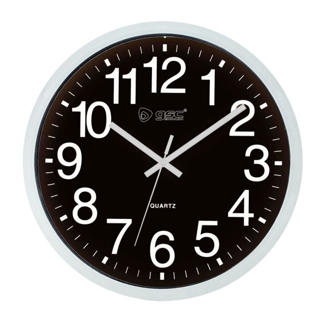 Reloj de pared circular clásico negro ø25,4cm (GSC 405005001)