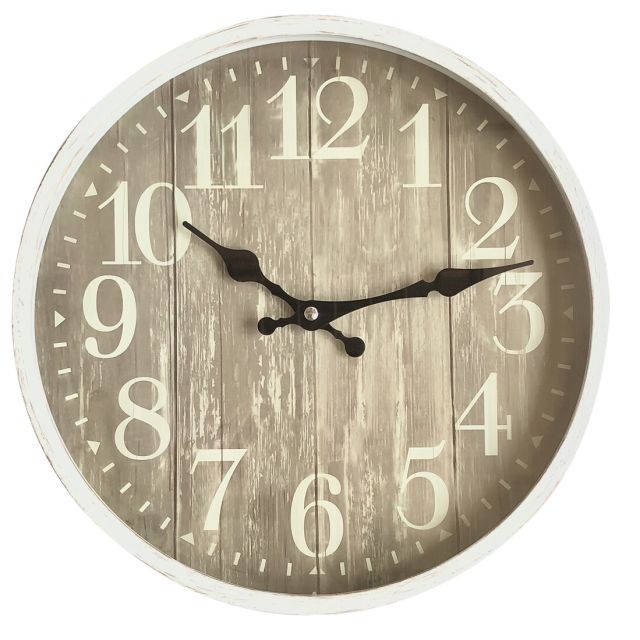 Reloj de pared efecto madera ø30cm. (Electro DH 93.337)