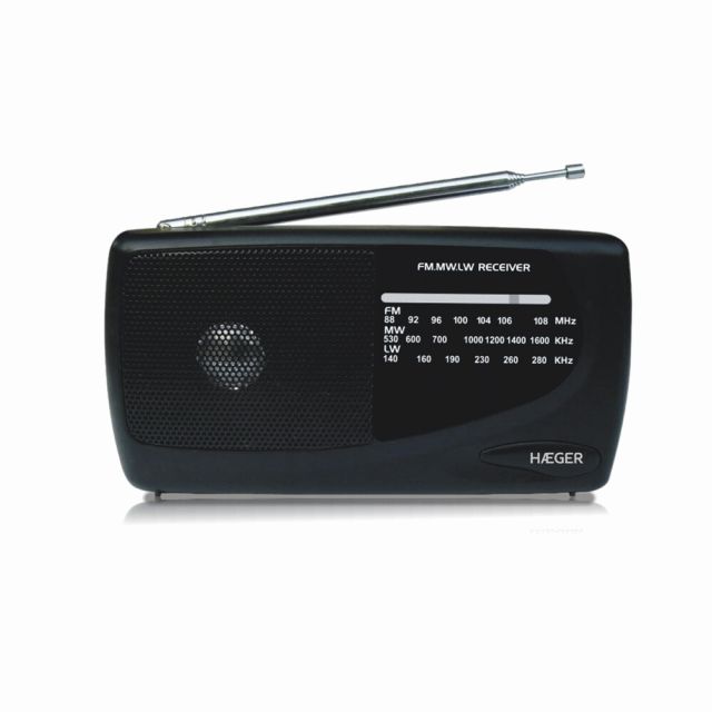 Radio analógica portátil AM/FM/LW MULTIBAND portátil Handy con auriculares (Haeger  PR-TRI.002A)