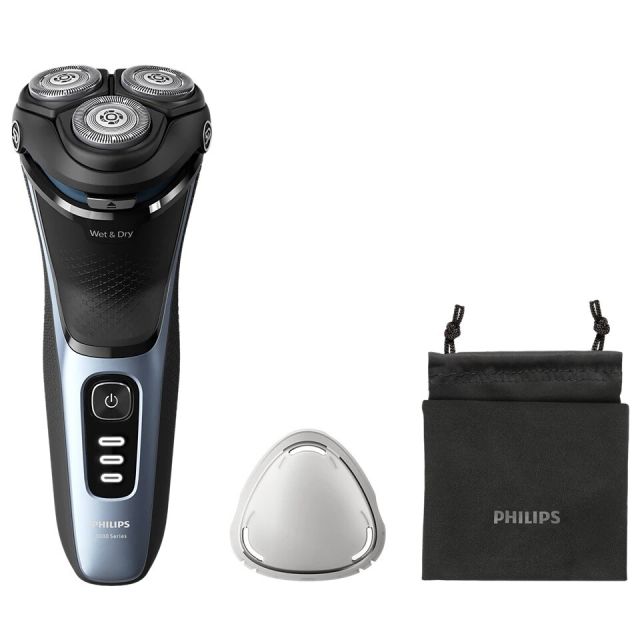 Afeitadora uso en seco o húmedo recargable Philips Series 3000 con cortapatillas (Philips S3243)