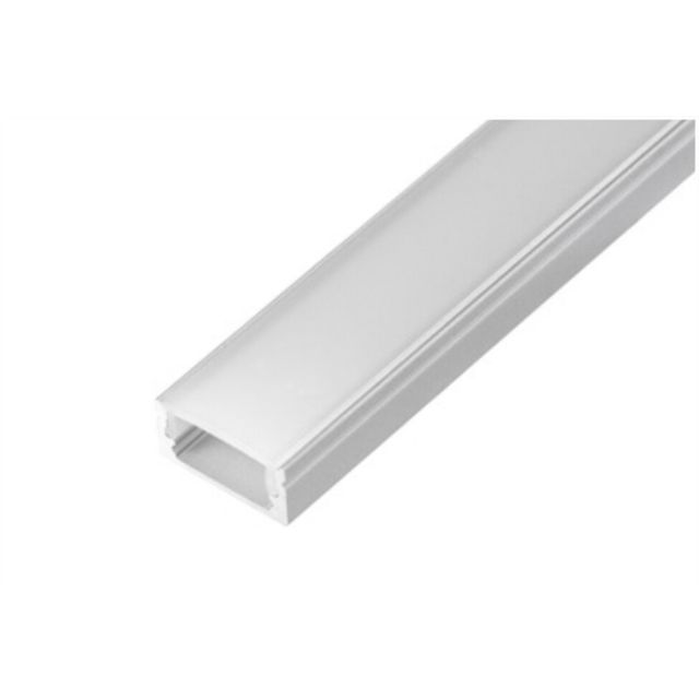 2m. perfil de aluminio de superficie rectangular 12,5x8mm. SIN DIFUSOR (Ledesma 54121)